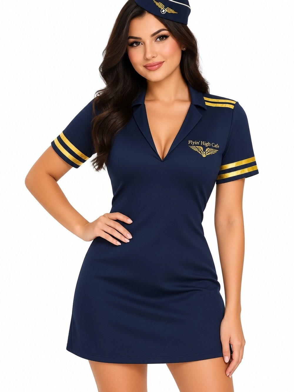 Navy & Gold Captain Costume  Size Large